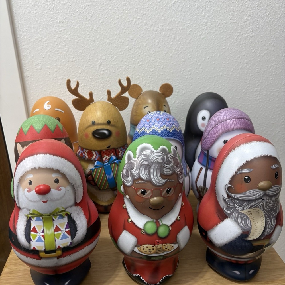Lot of 10 Russell Stover 3D Character Candy Cookie Tins Empty 9.5 Inches High